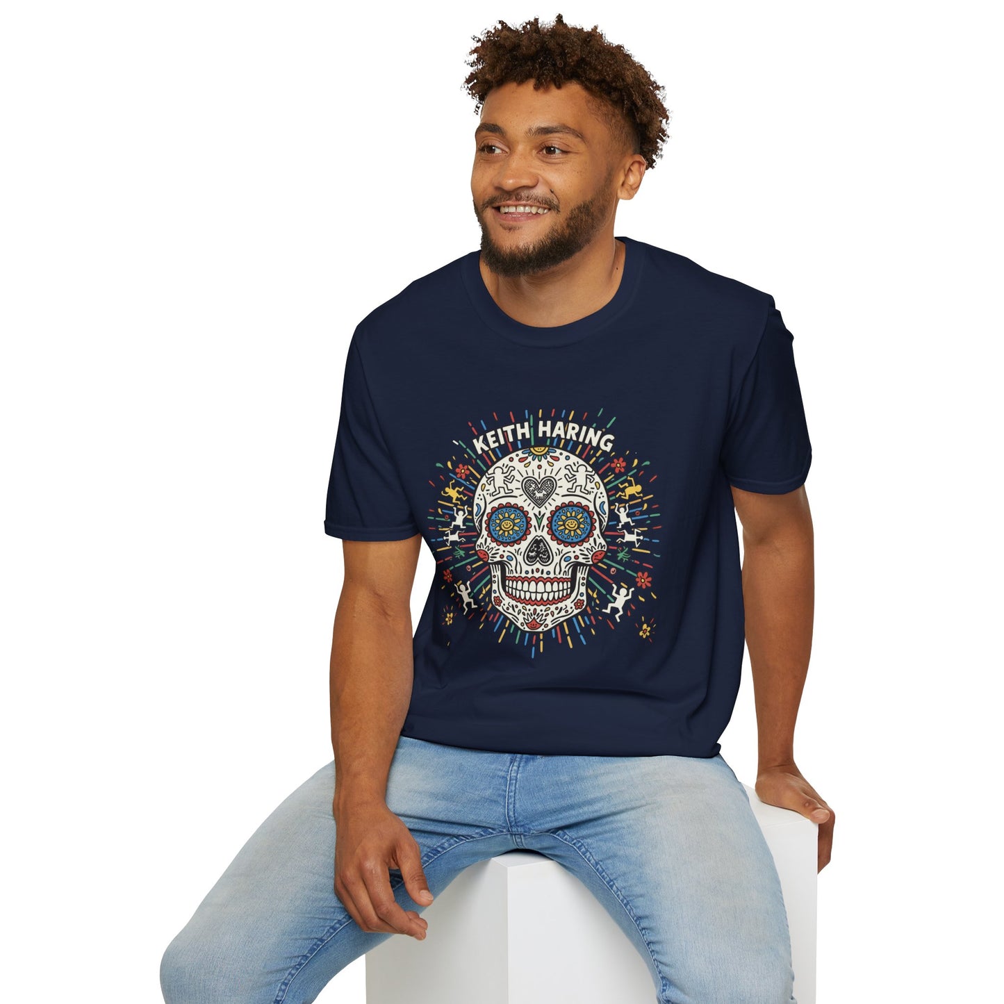 KEITH HARING MUERTE: Pop Art Skull Explosion T Shirt