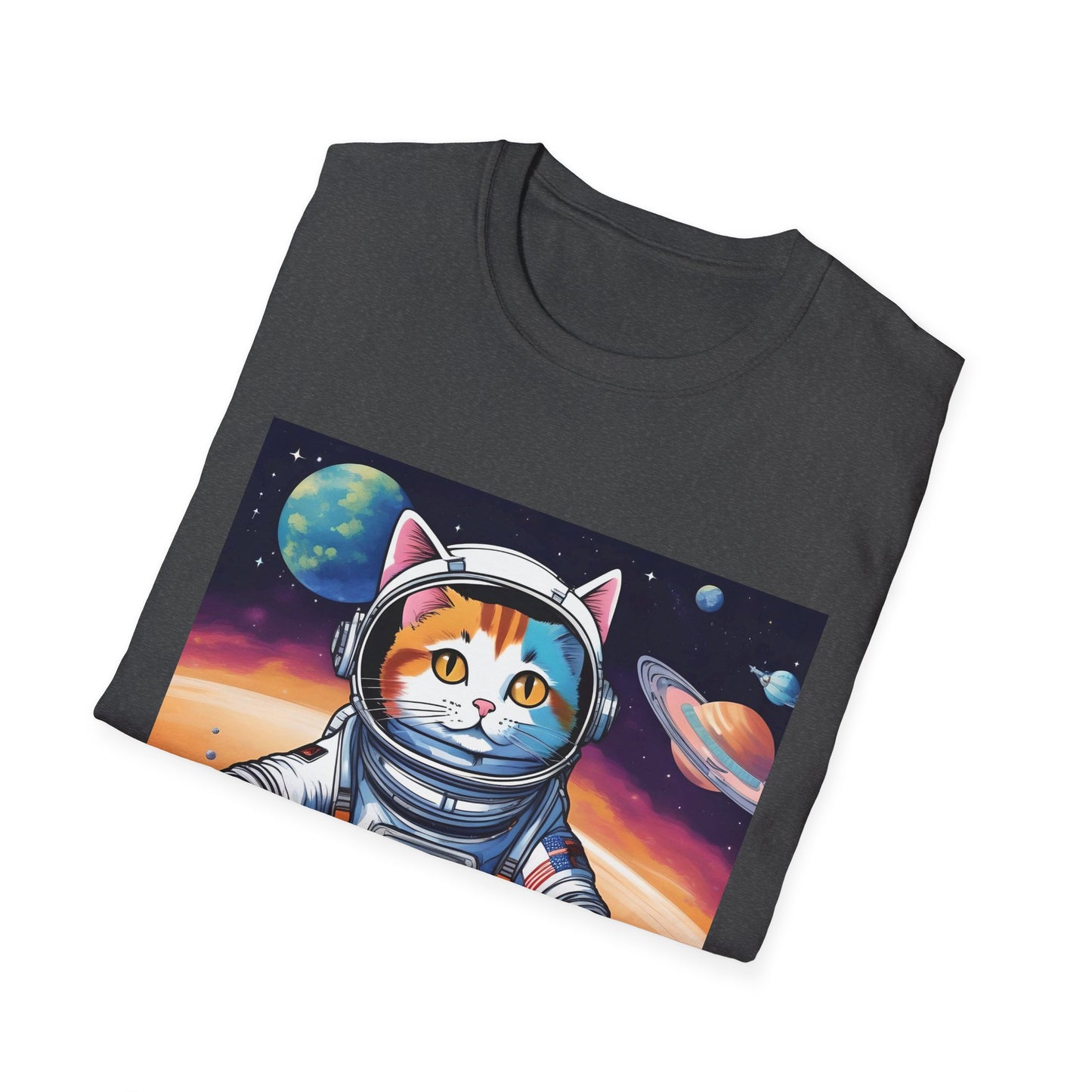 "Galactic Catstronaut: Cosmic Couture for the Campy Explorer" Unisex Softstyle T Shirt