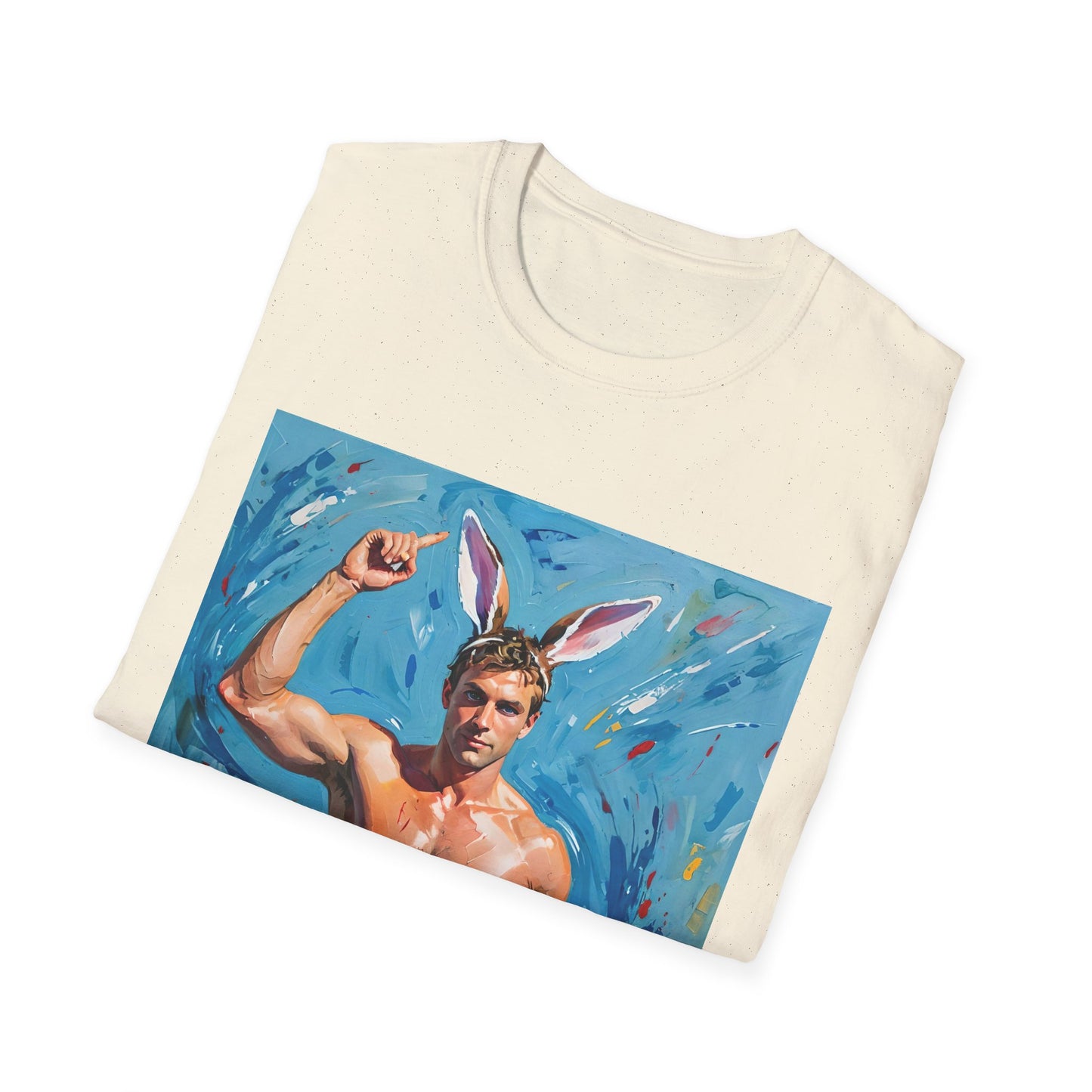 "Bunny Buff Muscle Icon"  - Unisex Softstyle T Shirt