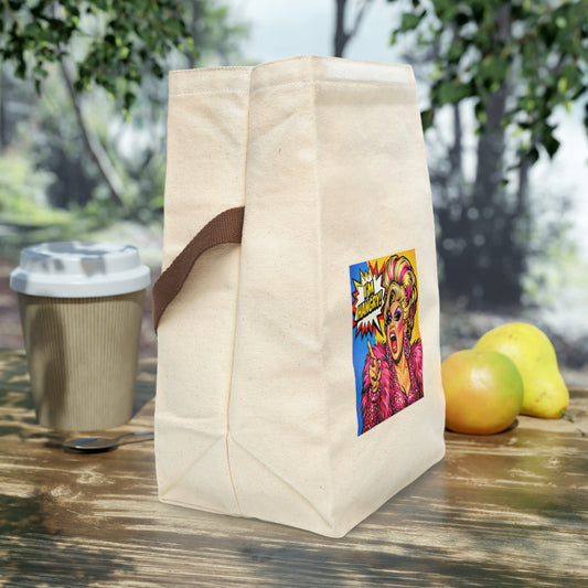 Canvas Lunch Bag — Pop Art Drag 'I'm Hangry!' Insulated Tote