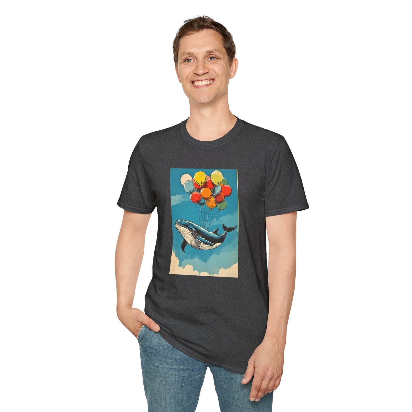 Skybound Leviathan – Surreal Whale Balloon T Shirt