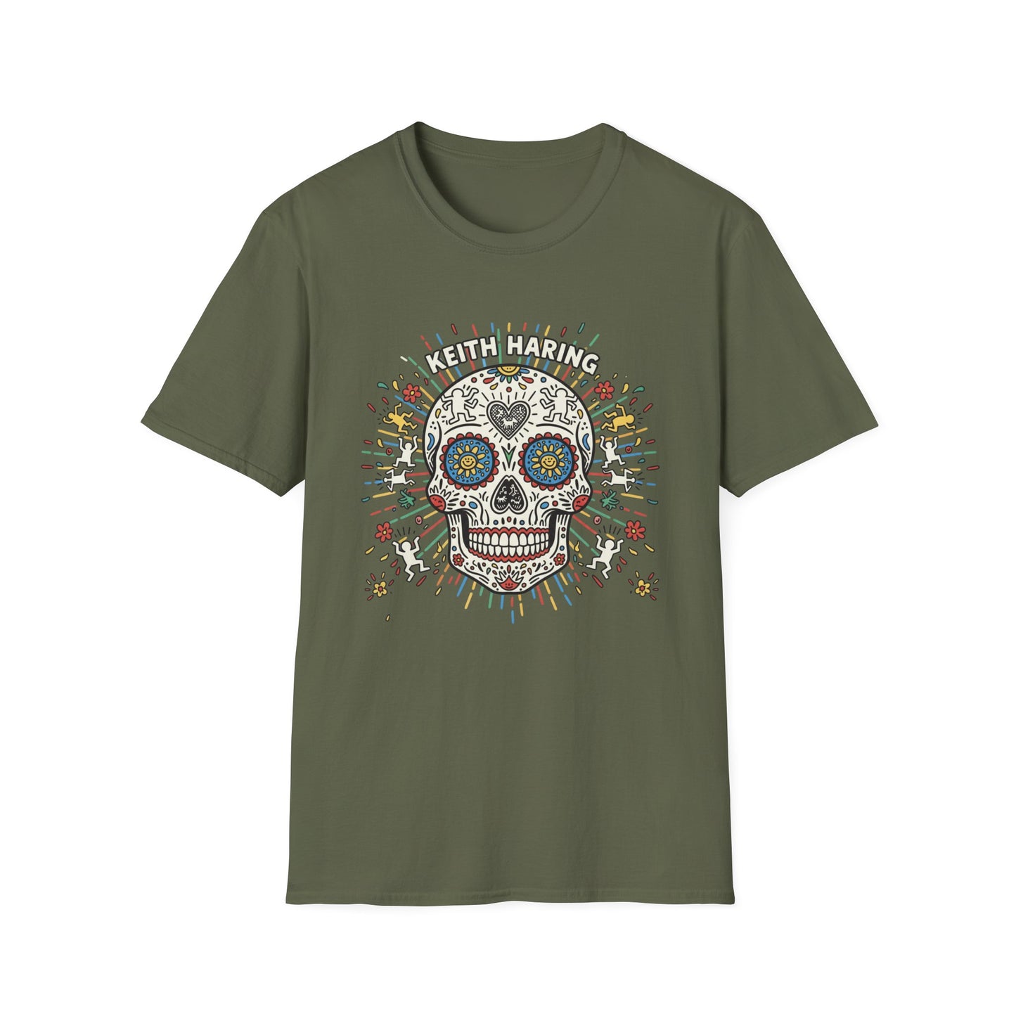 KEITH HARING MUERTE: Pop Art Skull Explosion T Shirt