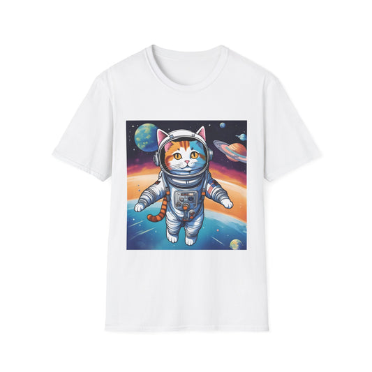 "Galactic Catstronaut: Cosmic Couture for the Campy Explorer" Unisex Softstyle T Shirt