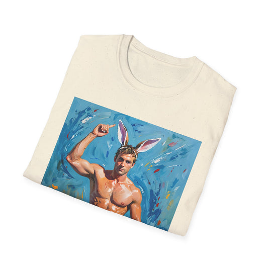 "Bunny Buff Muscle Icon"  - Unisex Softstyle T Shirt