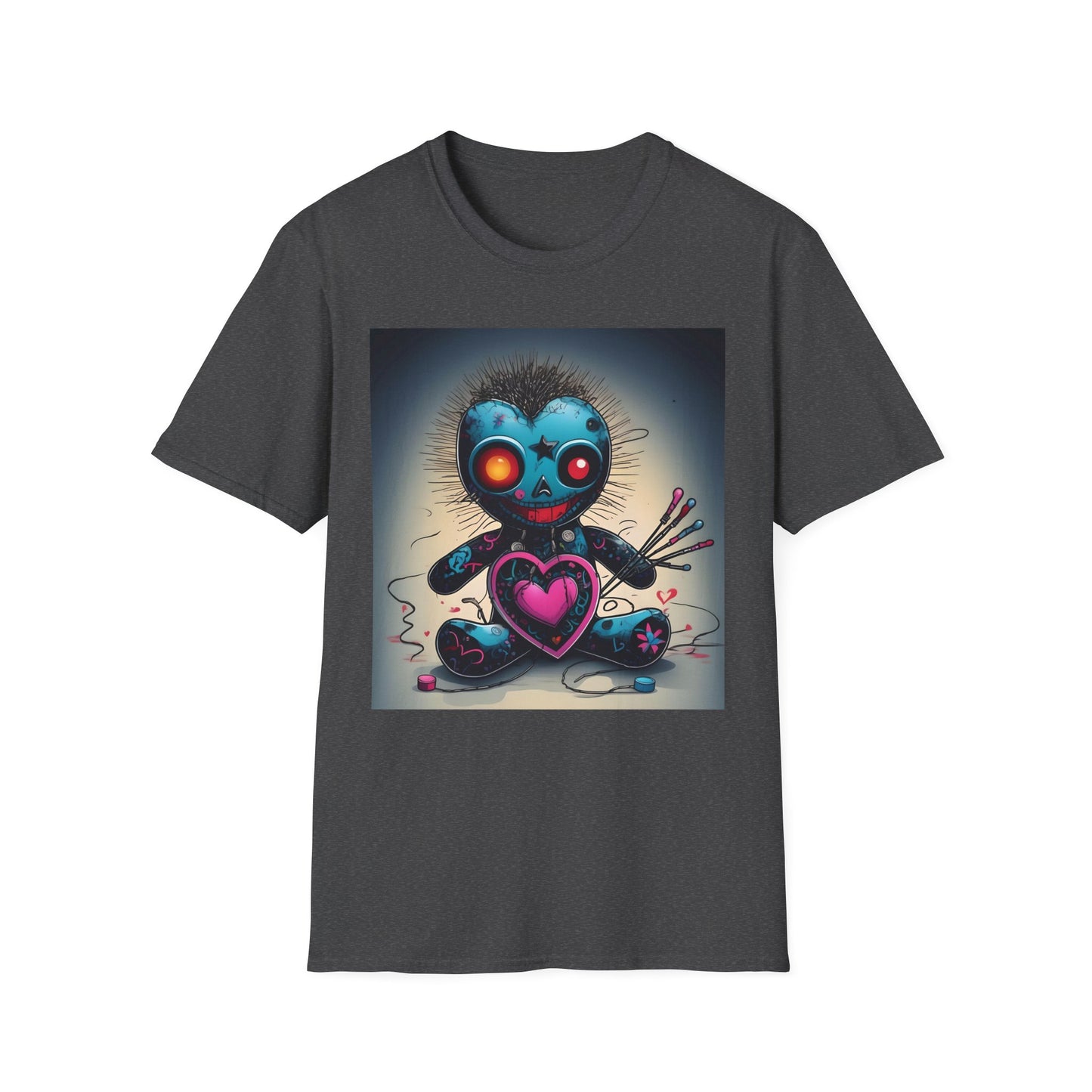 Voodoo Heartbreaker T shirt – Surreal Pop Art with Pins, Power, and Play