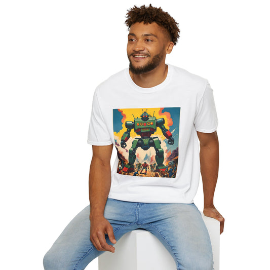 Mecha Apocalypse: Retro Sci-Fi Robot Invasion T Shirt
