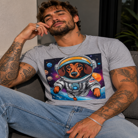 Astronaut Dog Unisex Softstyle T Shirt - Playful Cosmic Pet Tee