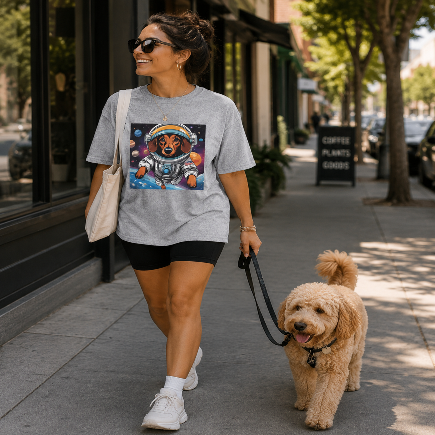 Astronaut Dog Unisex Softstyle T Shirt - Playful Cosmic Pet Tee