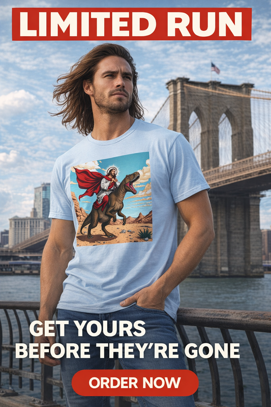 “Jurassic Jesus: Divine Desert Rampage” T-Shirt