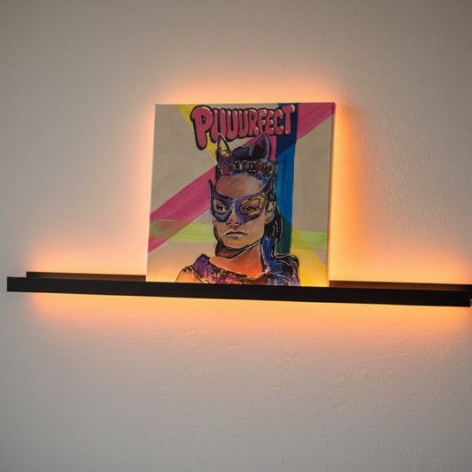 Original Pop Graffiti Art Eartha Kitt Fierce Feline Queen Pop Art 14" x 14" Square