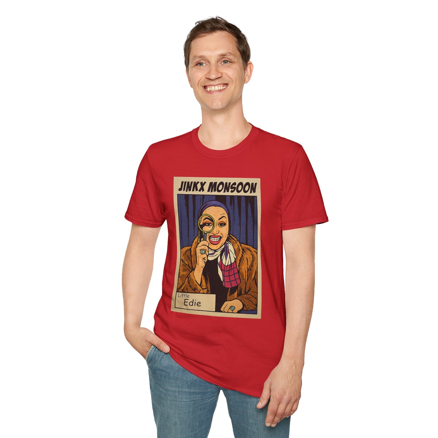 Jinkx Monsoon as Little Edie Tee – Grey Gardens Glamour Meets Drag Royalty! Unisex Softstyle T-Shirt