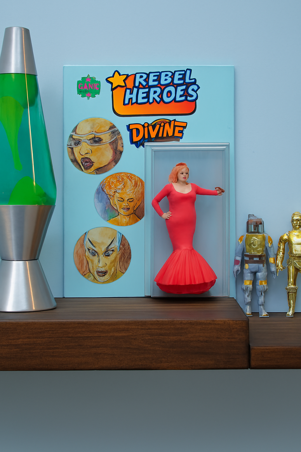 Unleash the Divine: Introducing the Drag Queen Action Figure! 3d Printed Figure – Limited Edition Art Sculpture by Lucky Studios