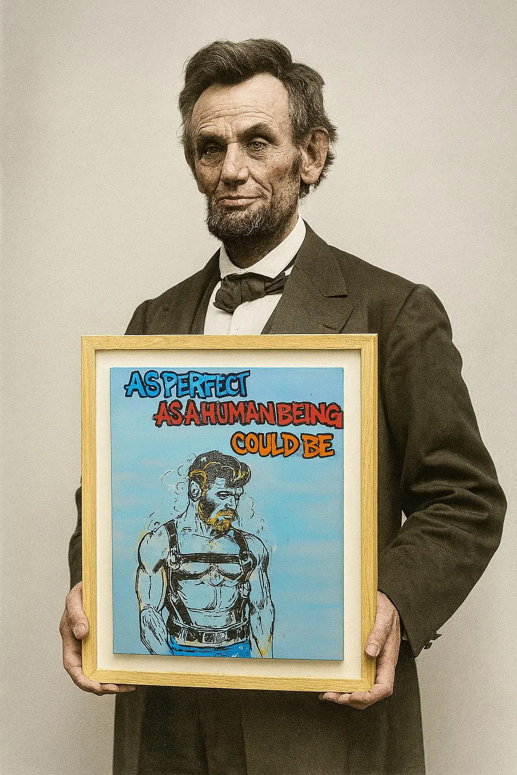 Abraham Lincoln in Leather  “As Perfect As A Human Could Be” – Original Graffiti Painting 12"x16"