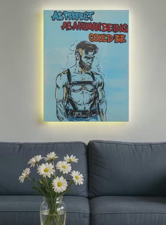 Abraham Lincoln in Leather  “As Perfect As A Human Could Be” – Original Graffiti Painting 12"x16"
