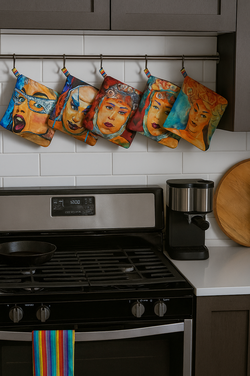Divine Baltimore's Drag Queen Set of 4 Pot Holders Original Art by Lucky Studios Add Camp to Your Kitchen!