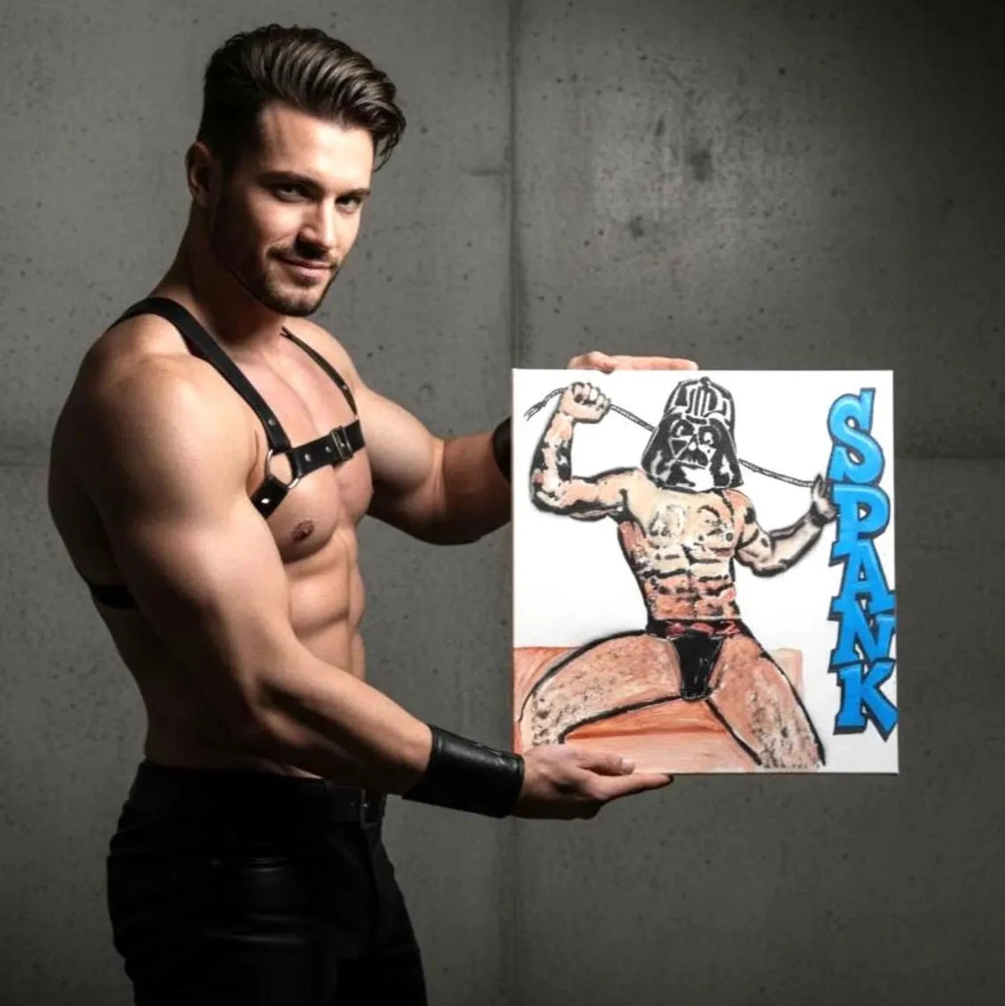 SPANK ME, Sith Daddy  – Original 12x12 Pop Art Painting – Retro Space Drama Meets Comic Book Chaos