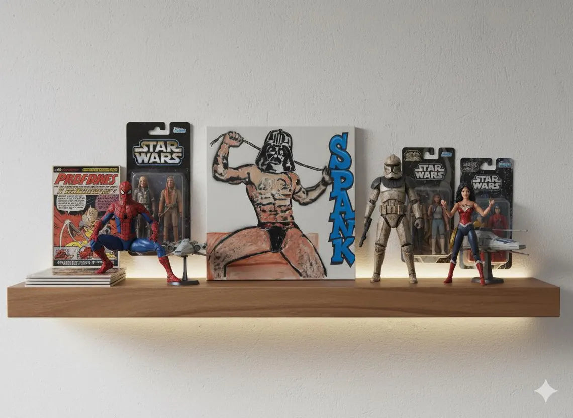 SPANK ME, Sith Daddy  – Original 12x12 Pop Art Painting – Retro Space Drama Meets Comic Book Chaos