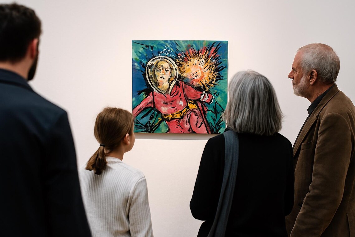 Original Pop Graffiti "Cosmic Panic” – Original 12x12 Pop Art Painting – Retro Space Drama Meets Comic Book Chaos